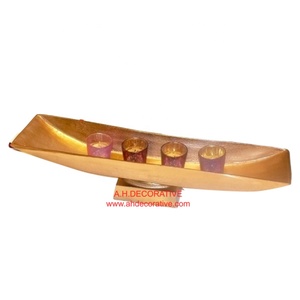 Centro de mesa de Metal para decoración de boda, cuenco de flores con forma de barco antiguo de oro, de alta calidad - Product Image 5