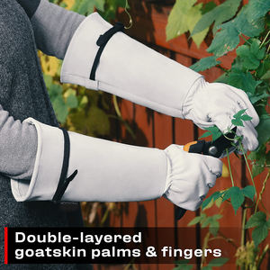 Gants de jardinage en cuir enduits de latex améliorés, longs poignets ajustables; paumes renforcées antidérapantes résistantes à la perforation - Product Image 2