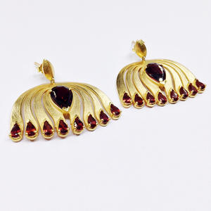 Sterling <b>Silver</b> 925 Custom made Supplier Wholesaler Handmade Unisex Woman Low MOQ Cheap Unique Elegant Natural Gemstone Earring - Product Image 4