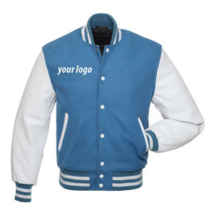 Veste universitaire pour homme 100% polyester, bouton simple, satin léger - Product Image 1