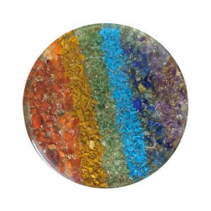 Cristal Orgone Coaster Tranche 7 Chakra Guérison Orgonite Style Religieux Agate Quartz Décoration de La Maison Pierres Précieuses Quartz Matériel - Product Image 1