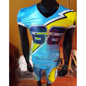 Vêtements de football américain de compression pour 32 équipes avec logo personnalisé ensemble d'uniformes de grande taille sans manches respirants avec broderie par sublimation - Product Image 4