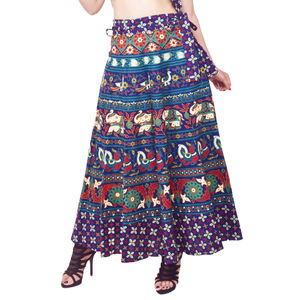 Jupe longue en coton, style indien, imprimé bloc de main, pour l'été, à enrouler, Sarong, nouvelle collection 2020 - Product Image 1
