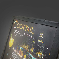 Panneaux de menu LED noirs en gros, éclairés, à une page, pour extérieur