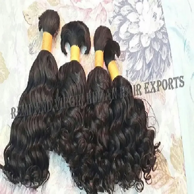 Curly weave hair bulk 100% raw virgin unprocessed human hair bulk soft and smooth top quality wholesale Price virgin indian hair