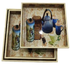 Grand Plateau de Rangement en Bambou, en Bois Imprimé, Design de Vente en Gros, pour Fête, Mariage et Boisson à Domicile - Product Image 1