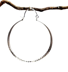 Pendientes de Aro de Latón Plateado Hechos a Mano, Grandes y Elegantes, Estilo Bohemio, Joyería para Mujer, Producto al por Mayor, Personalizado - Product Image 2