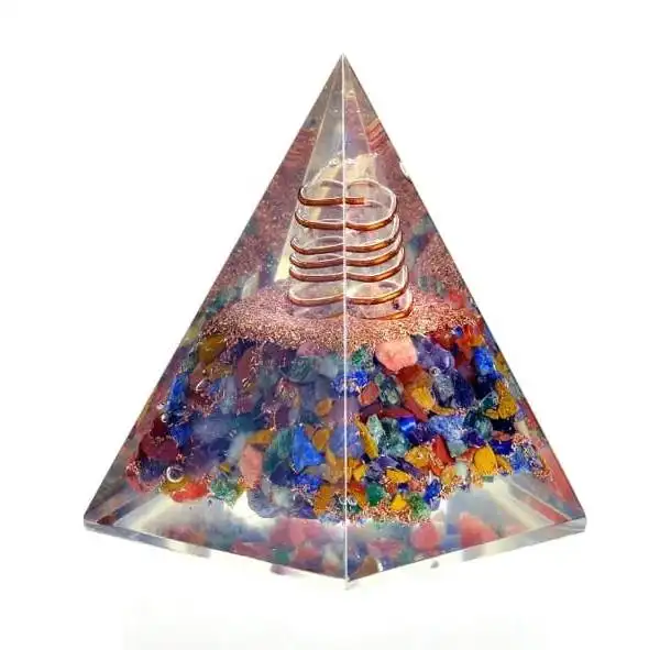 Chakra orgenite Piramidi di Protezione EMF di Cristallo/Organite nubianPyramid per Vastu Olistico Decor ORGONE reiki GUARIGIONE piramide