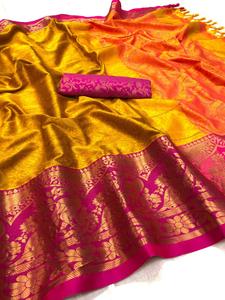 Sarees Soie Partie Porter Indien Dernier Designer Femmes Porter Sari avec Blouse Japon Satin Crape Soie Tissus Doux Impression Numérique Sari ApparelGarment - Product Image 5