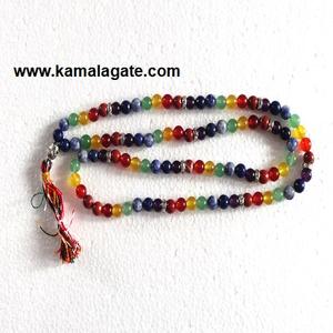 Wholesale Natural Crystal Seven Chakra Jap <b>Mala</b> Multi Stone Beaded <b>Necklace</b> Semi-Precious Stone Jap Malas - Product Image 2