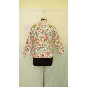 Bloque de mano de algodón indio y chaquetas de algodón con estampado floral Parche DE TRABAJO Chaquetas de invierno de algodón puro para mujer Chaquetas acolchadas - Product Image 3