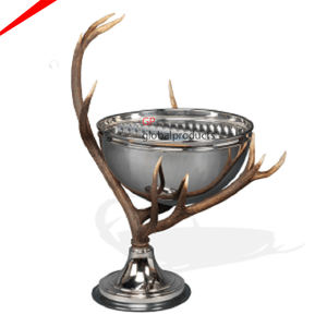 Bol de service en métal le plus luxueux bol de service de forme ovale de mariage avec poignées décoratives dorées bol décoratif 2025 - Product Image 5