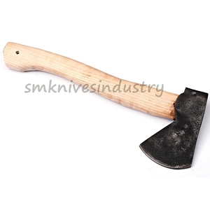 High Carbon Steel Hatchet Custom Handmade-16 inches Olive wood Handle Custom Made Damascus Head Hunting <b>Axe</b> (Smk1940) - Product Image 3
