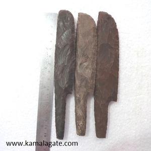 Wholesale 4 Inch Hand Knapped Gemstone Arrowhead <b>Knife</b> Semi-Precious Stone <b>Crafts</b> with Natural Agate <b>Knife</b> Point - Product Image 2