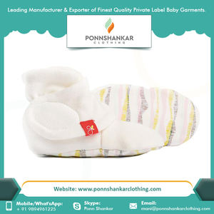 Boys <b>Booties</b> Wholesale Soft Sole 100% Organic Cotton Custom <b>Baby</b> <b>Booties</b> - Product Image 4