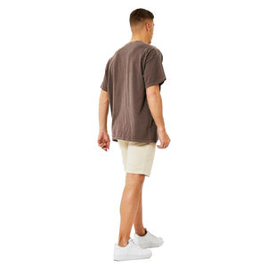 Derniers t-shirts et shorts d'été coupe-vent en coton pour hommes marron OEM ensembles d'été avec vêtements confortables - Product Image 2