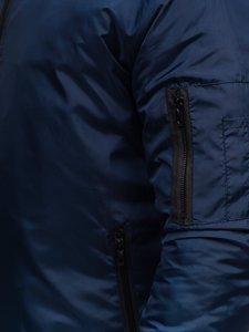 Chaqueta de invierno personalizada para hombre, cortavientos con soporte largo para exteriores, diseño de bombardero acolchado aislado, impermeable, Oxford, nailon, cálido, informal - Product Image 5