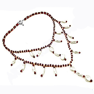 Collier de perles en argent et pierres précieuses grenat, 1 pièce, meilleure vente. - Product Image 2