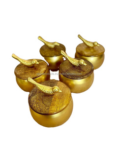 Round Nut Bowl Set of 4 Gold Plated - Product Image 6