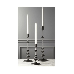 <b>Black</b> Coated Metal Taper Candleholder Set Christmas Home Decoration Tabletop Iron Candlestick Stand Taper <b>Candle</b> Pillar Holder - Product Image 1