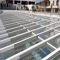 Plaques de verre trempées automatiques 10mm 12mm, matériaux en verre trempé pour toit de fenêtre rétractable avec cadre