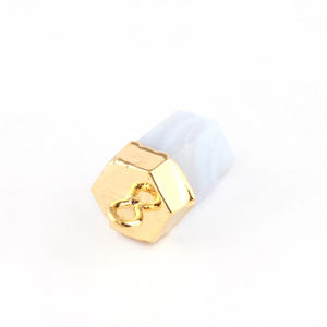 Pendentif pointeur en agate de dentelle bleue bijoux à breloques à caution unique électrolytique - Product Image 4