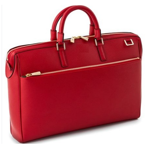 ADORA Attractive Red Genuine Leather Laptop Briefcase & Tote Bag for Women High Quality Durable Customizable