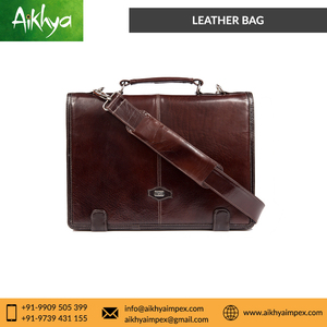 Unisex 100% Genuine <b>Leather</b> Compact Briefcase Vintage Style Soft <b>Laptop</b> Shoulder <b>Bag</b> with Zipper Waterproof-Direct Factory Sale - Product Image 4