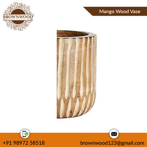 Jarrón de madera de mango hecho a mano de diseño de lujo moderno, jarrón de mesa para decoración del hogar para sala de estar a precio competitivo de la India - Product Image 3