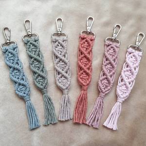 Porte-clés personnalisés en macramé, accessoires de sac, porte-clés tissé - Product Image 3