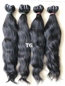 Soft <b>Silky</b> 24 Inch Wavy Brazilian Cuticle Aligned Unprocessed Raw Donner Machine Weft Human Hair Extensions Raw Unprocessed - Product Image 4