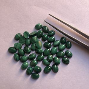 Cabujones calibrados ovalados lisos de malaquita Natural de 8mm y 10mm, piedras preciosas sueltas para hacer joyas, piedras de fabricantes y proveedores - Product Image 1