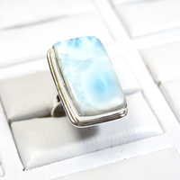 2019 Larimar Stein Sterling Silber Ring Indischer Schmuck