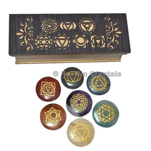 Chakra Engraved Stone Design Wooden Gift Box Supplier | Chakra Engraved Stone Design Wooden Gift Box - Product Image 1