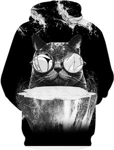 เสื้อสวมหัวมีฮู้ดสำหรับผู้ชายผ้าโพลีเอสเตอร์ฟอกสี3D พิมพ์ลายอนิเมะทรงโอเวอร์ไซส์ OEM สั่งผลิตโลโก้ - Product Image 3