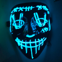 Masque d'Halloween, masque Adan, masque de tête en silicone réaliste pour Halloween, masque lumineux d'Halloween
