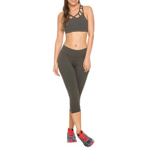 OEM Customizable Mid Waist Tight Fit Capri Leggings <b>Ladies</b>' Sexy Slim <b>Yoga</b> <b>Pant</b> Sports Training Gym Spandex Fleece Fabric Casual - Product Image 3