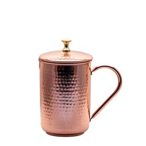 Jarra de cobre de diseño antiguo Perilla de latón martillado con tapa Jarra de agua de cobre y tamaño personalizado a bajo precio - Product Image 6