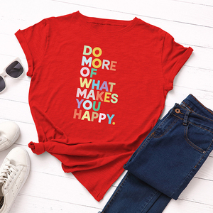 Camiseta de manga corta de algodón para mujer, ropa informal de verano - Product Image 2