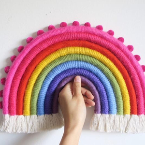 งานตกแต่งผนังรูปสายรุ้งขนาดใหญ่ สวยงามหรูหรา สีมัสตาร์ด คุณภาพสูง - Product Image 1
