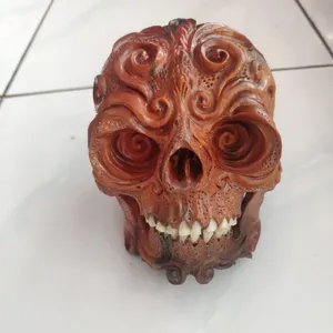 Colección antigua de madera tallada calaveras talladas a mano 100% Edición de nivel limitada