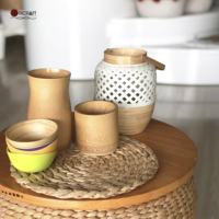 CAVIANA Camino de Mesa Plegable Ecológico de Jacinto de Agua Redondo Natural de Vietnam para Decoración del Hogar