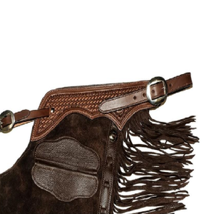 Chaps à franges de cow-boy de cavalier de style occidental faits à la main équipement de course en cuir Jodhpur et culottes produits pour chevaux - Product Image 3