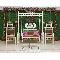 Thème chic mariage scène balançoire ensemble musulman Walima décor balançoire chaise ensemble décoré Sankheda balançoire siège pour mariage en gros UK