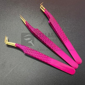 แหนบต่อขนตาปลอมจากญี่ปุ่นสีทองทนทานต่อขนตาเพิ่มวอลลุ่มแหนบสำหรับต่อขนตา - Product Image 1