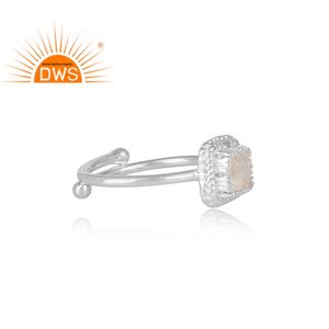 Bague de forme carrée en argent 925 pour femme, bijou fait à la main, pierre de lune naturelle, accessoire de créateur, offre spéciale - Product Image 3