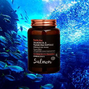 เซรั่มบำรุงผิวหน้า FARMSTAY Salmon Oil Peptide Vital Ampoule 250 มล. จากเกาหลี ช่วยเติมความชุ่มชื้น ลดเลือนริ้วรอย ต่อต้านริ้วรอย ฟื้นฟูผิวให้กระจ่างใส และเพิ่มความยืดหยุ่น - Product Image 2