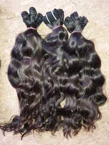 Extensiones de cabello humano de doble trama ondulado 100% ondulado de cuerpo sedoso indio cómodo y elegante con cutícula alineada natural crudo - Product Image 5