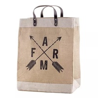 Pochette de plage grande taille en toile de jute personnalisée avec logo, poignées en cuir, sac de courses réutilisable écologique – Cadeau de style national
