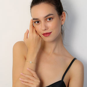 Trendy Hexagon Zirconia Stone <b>Charm</b> <b>Bracelet</b> Wholesale Handmade Turkish 925 <b>Sterling</b> <b>Silver</b> Jewelry - Product Image 3